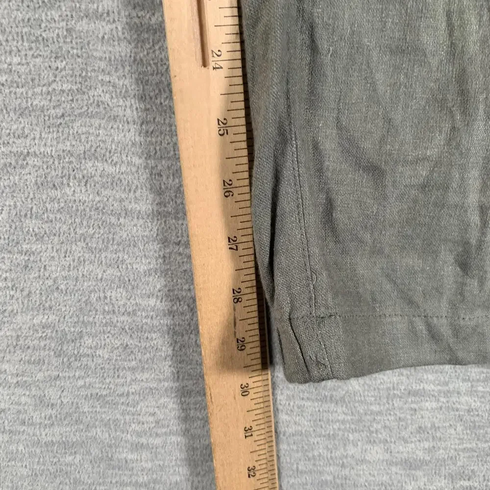 Onia Pants Mens XL Green Linen Viscose Elastic Waist Straight Leg Chino Casual